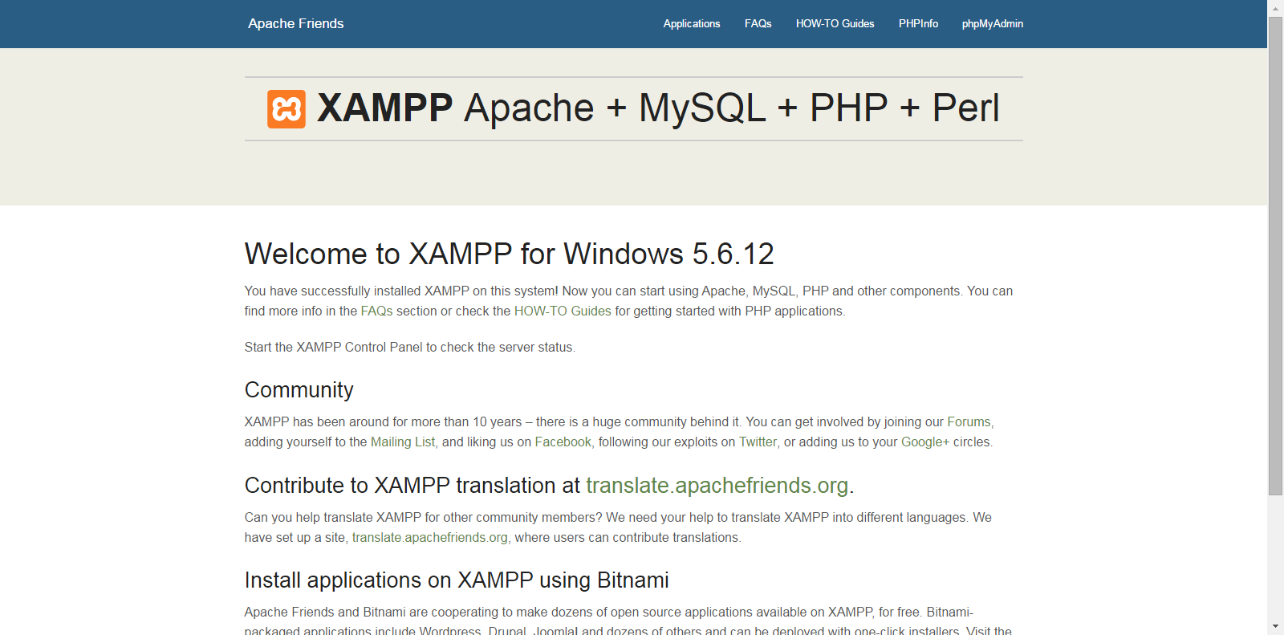Finish install XAMPP